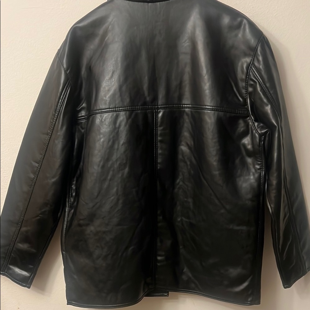 Vintage Armani Collezioni Black leather Lightweight Jacket Sleek Design Vintage - Picture 15 of 17